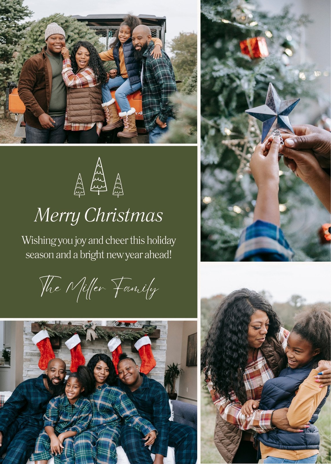 Christmas Greeting Card with Family Photo Collage