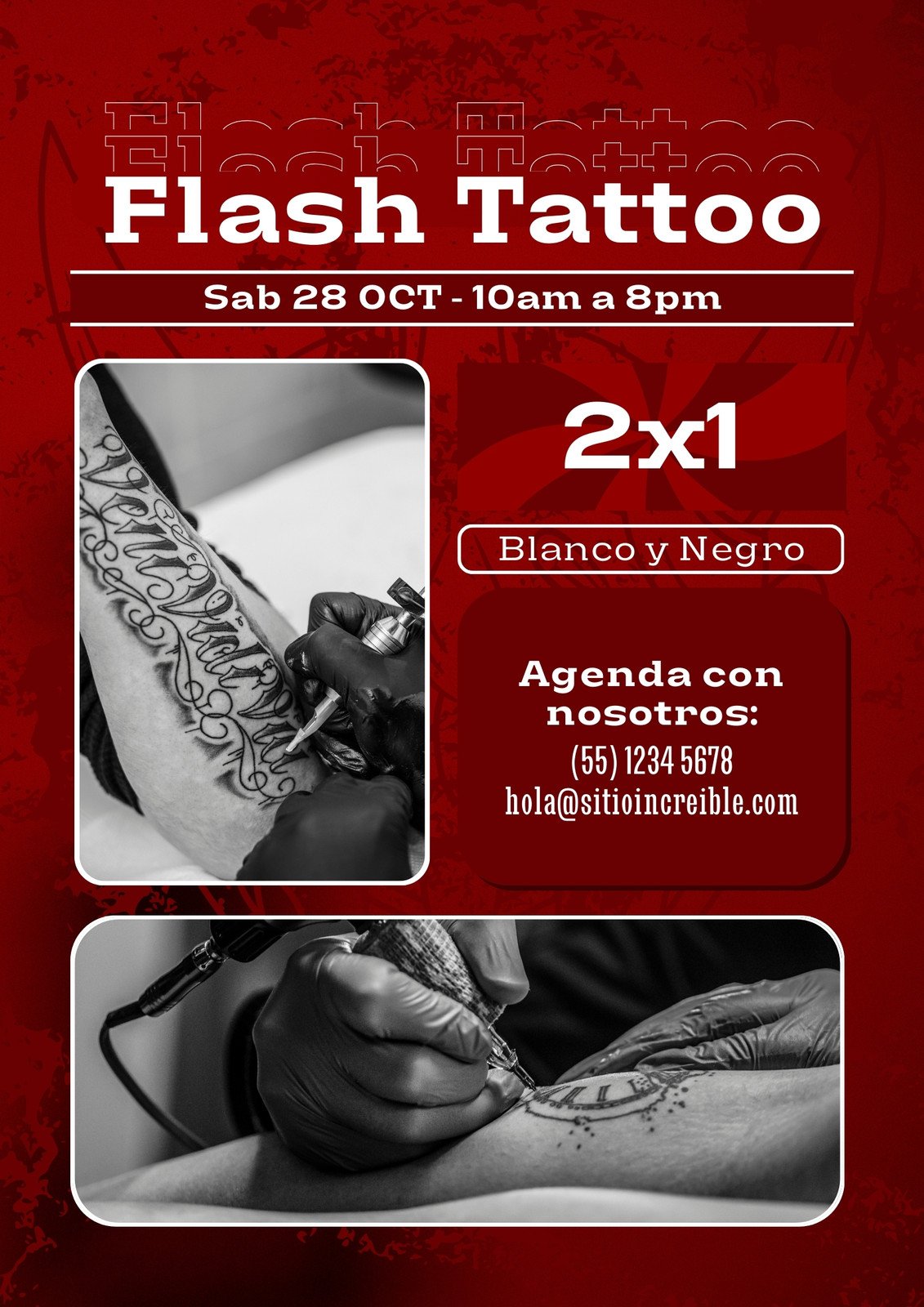 Black Dark Tattoo Studio Premium Social Media Template PSD | by Elegantflyer