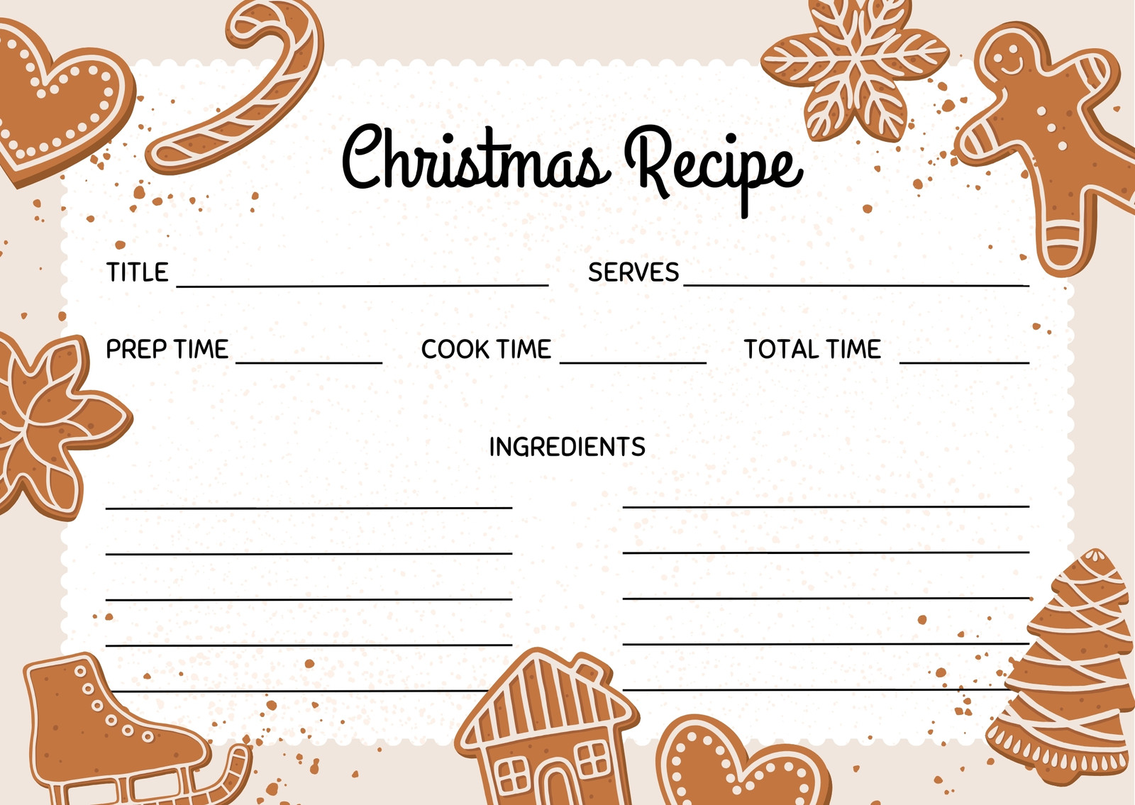 Holiday Christmas Delivery Personalized Recipe Card