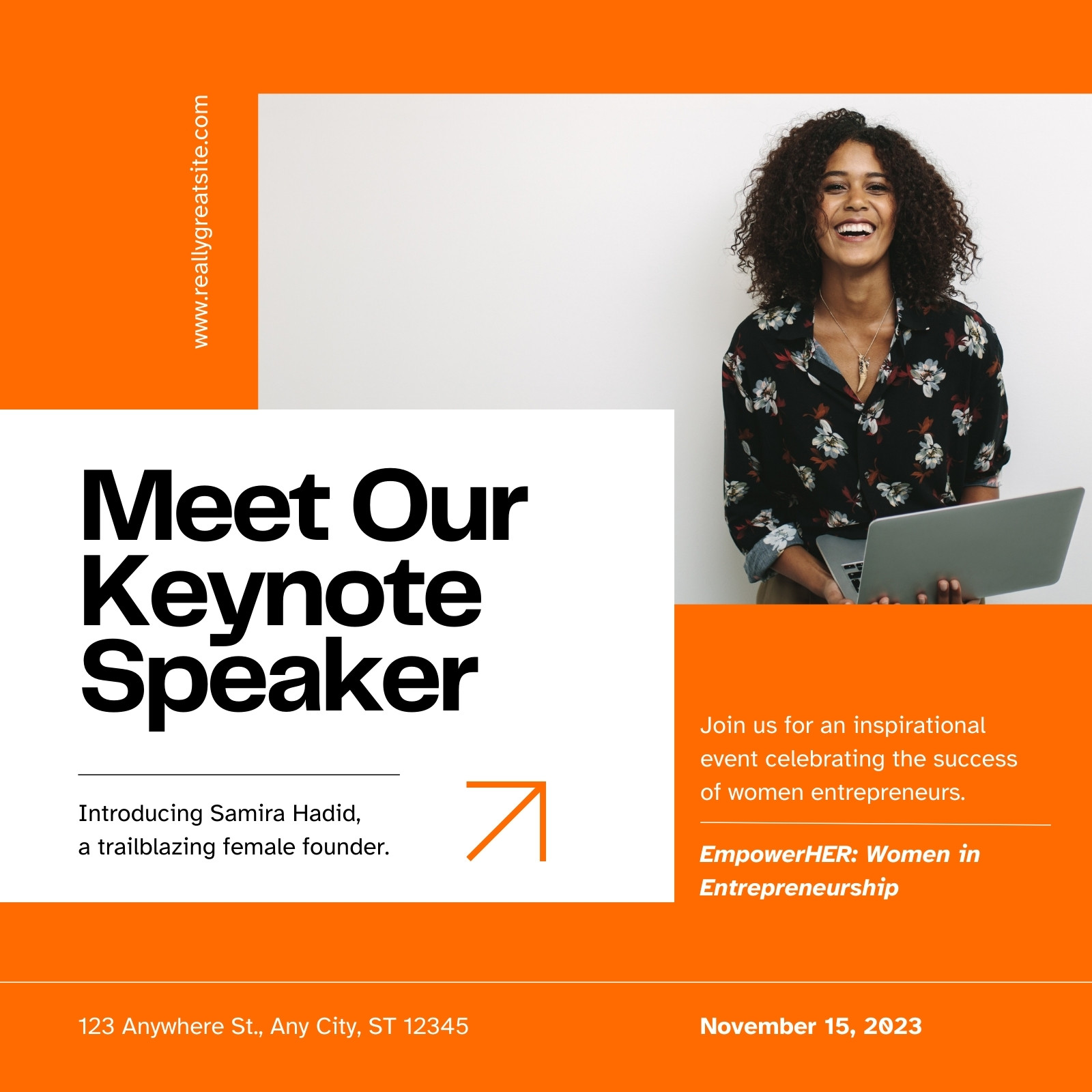 Orange Clean Meet Our Speaker Women Empowerment Event Instagram Post