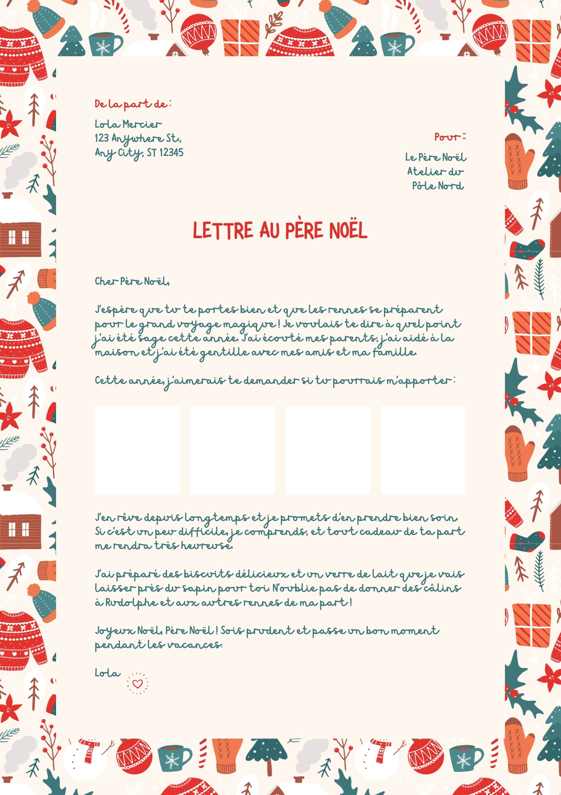 Papier à lettre St Valentin à imprimer chez soi gratuitement mot