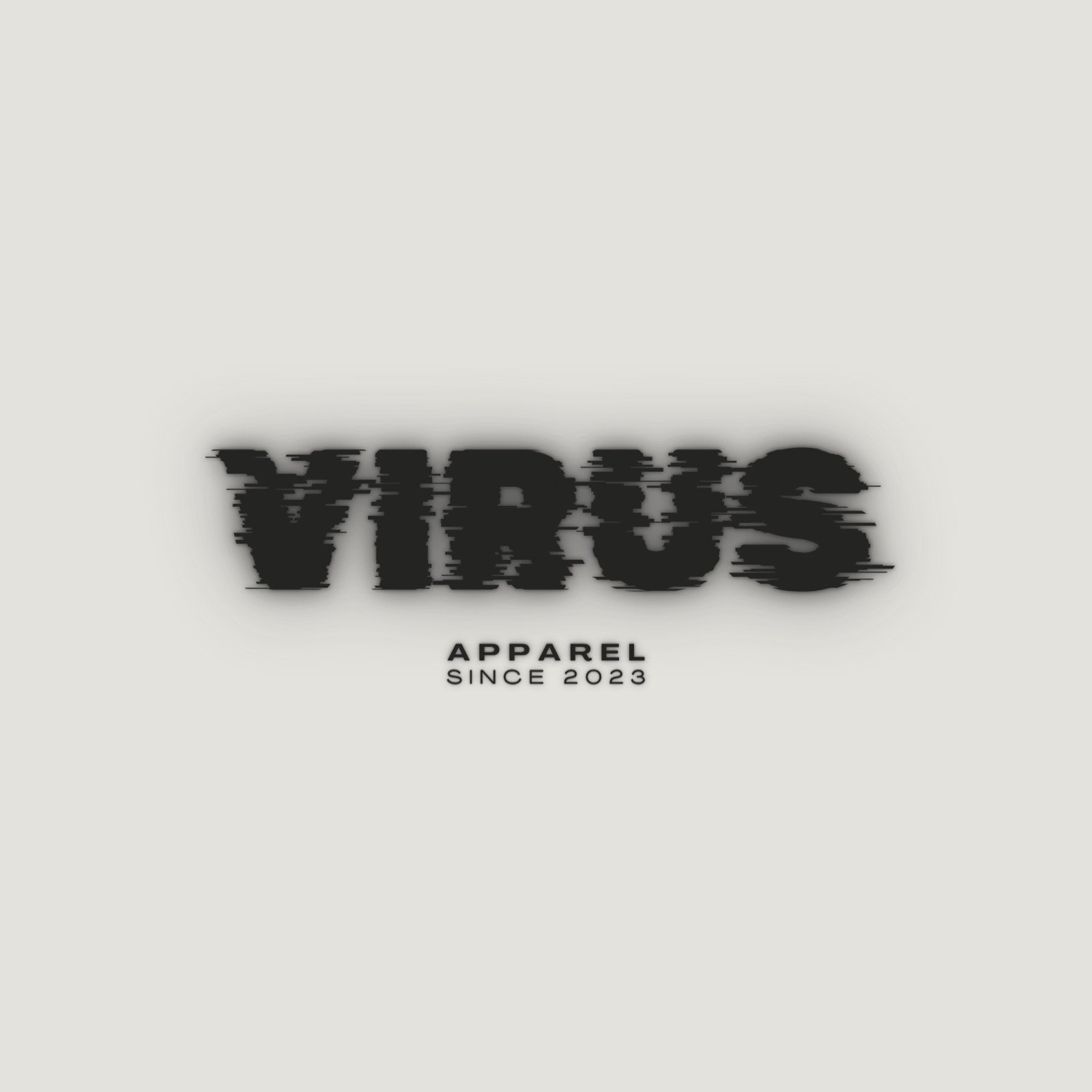 Black And White Modern Typographic Simple Virus Apparel Logo
