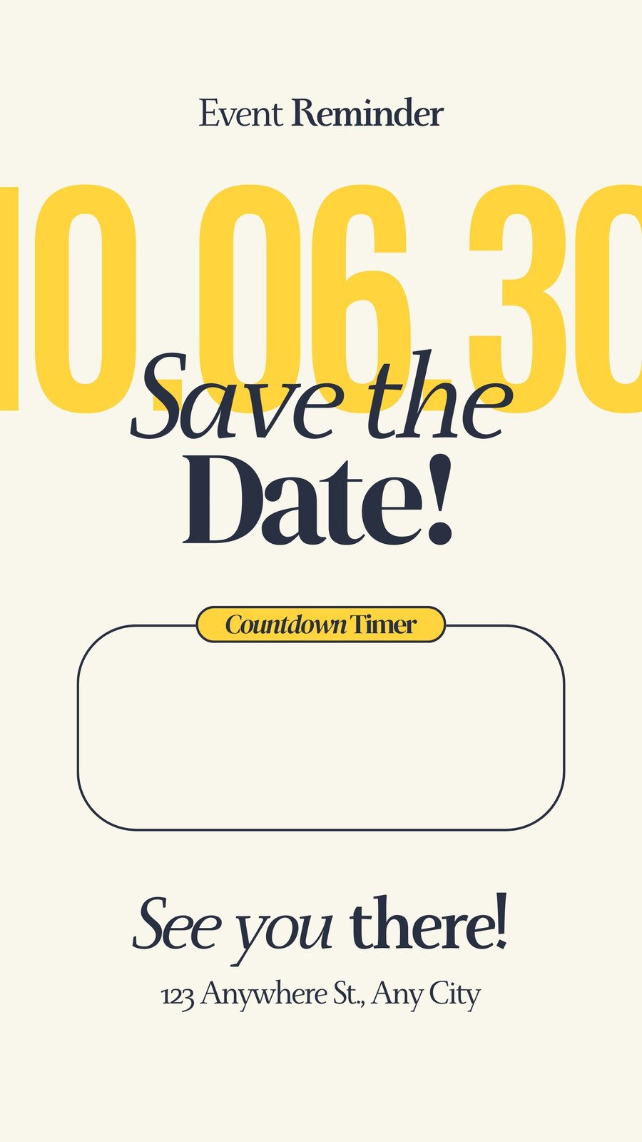 Yellow and Black Simple Save Date Instagram Story