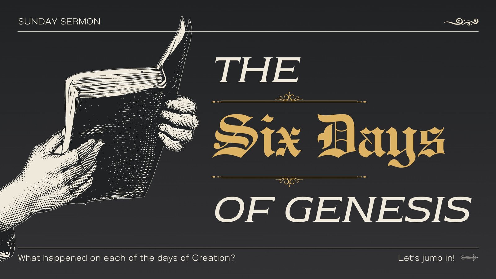 Black and Brown The Six Days of Genesis Christian Faith Sermon Presentation