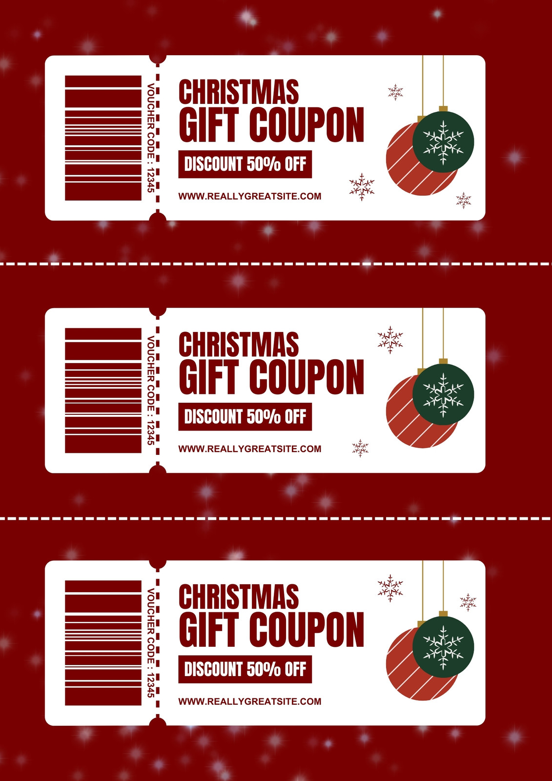 Christmas Gift Card Template, Create Personalized Coupon Instantly in Canva