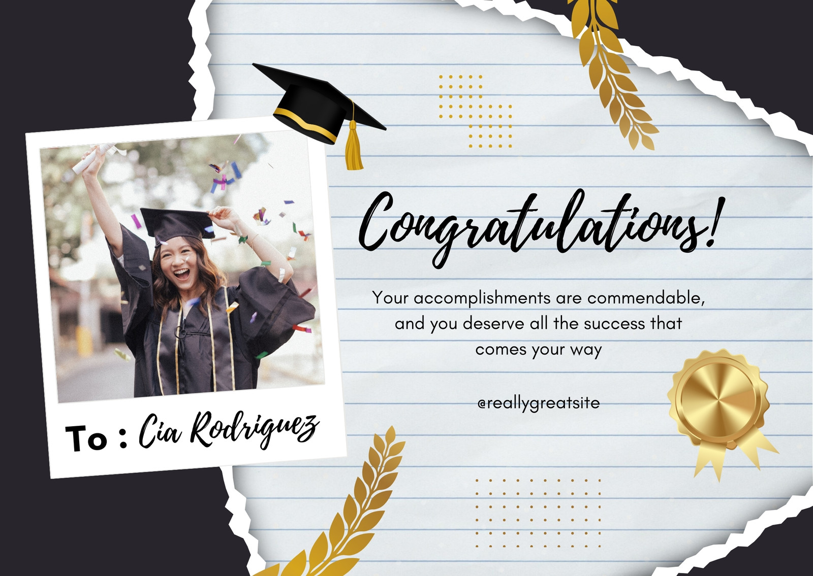 Celebrate your graduation with this stylish cap outline!
