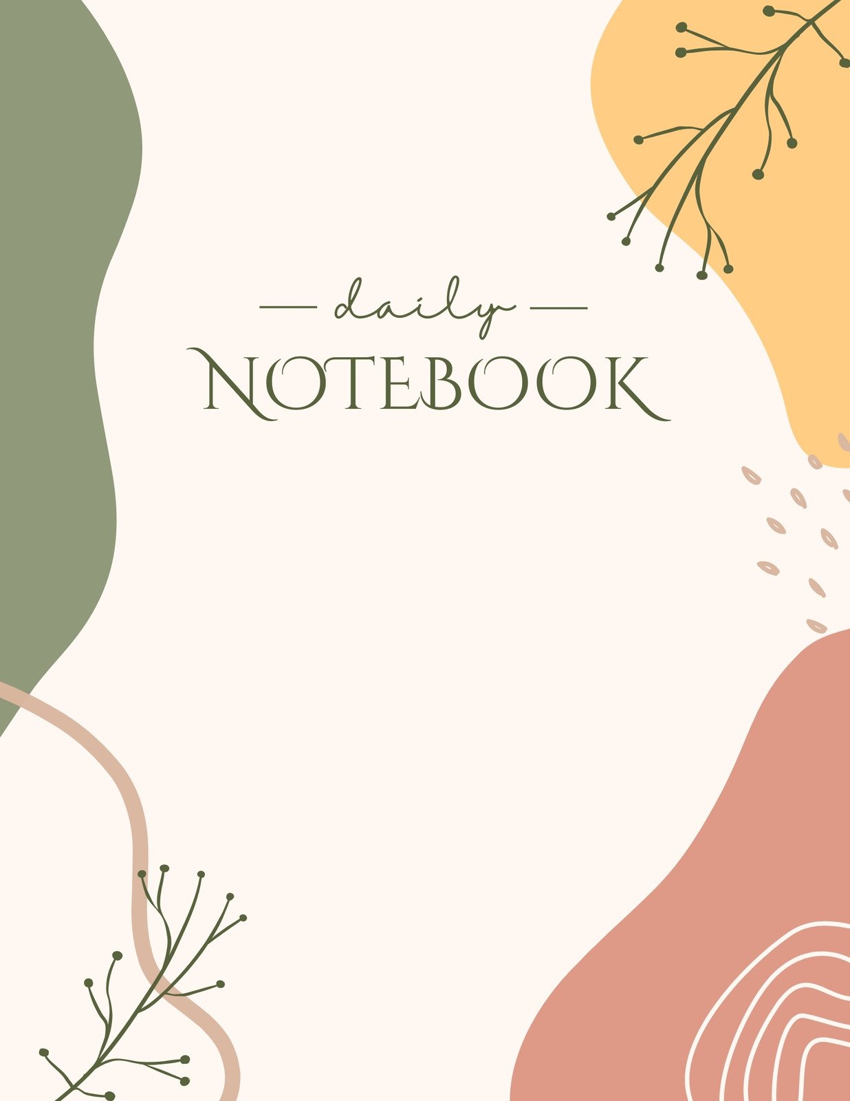 Pink and Green Aesthetic Spiral Notebook
