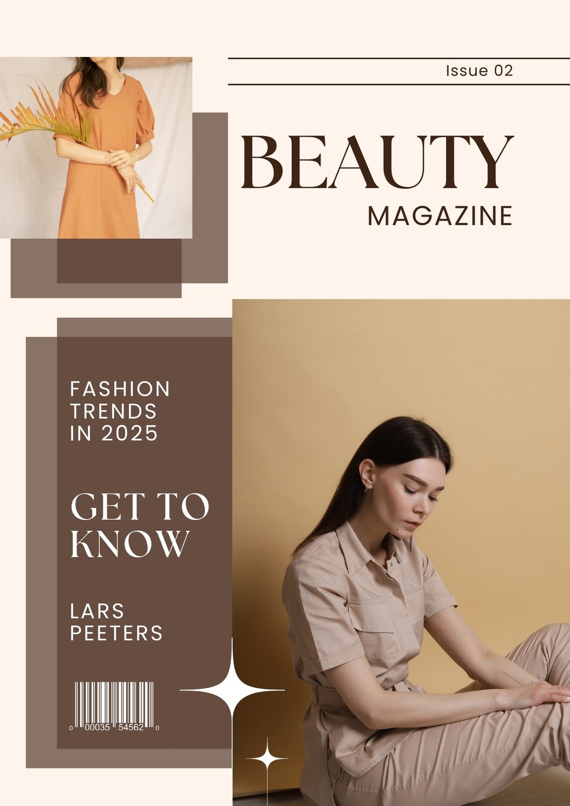Brown Modern Fashion Magazine Cover