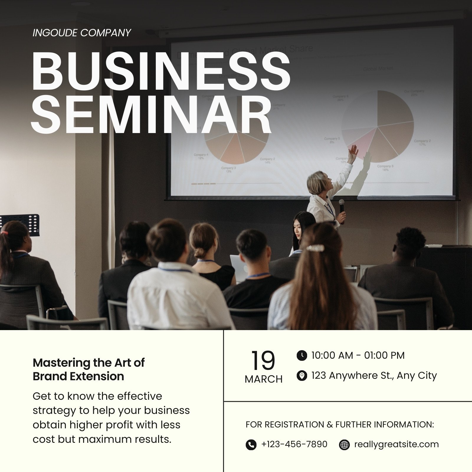 Beige White Simple Business Seminar Event Instagram Post
