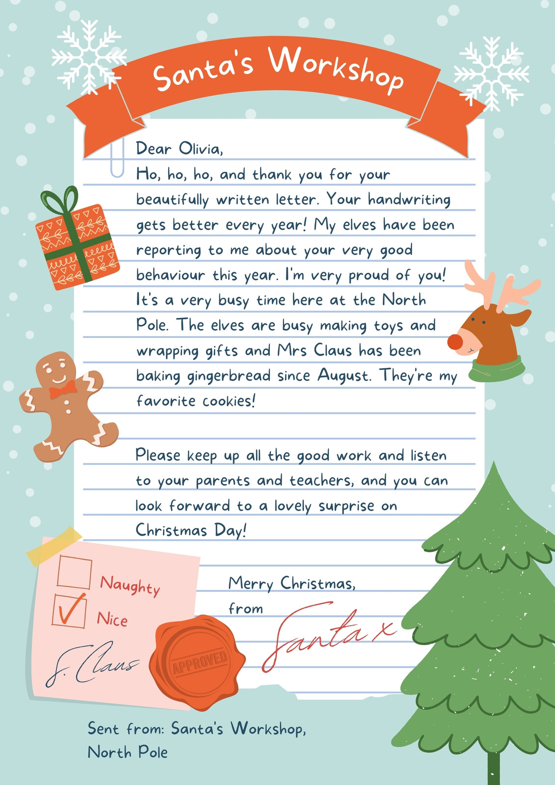 Letters to Santa are answered after they're left in a 'magical