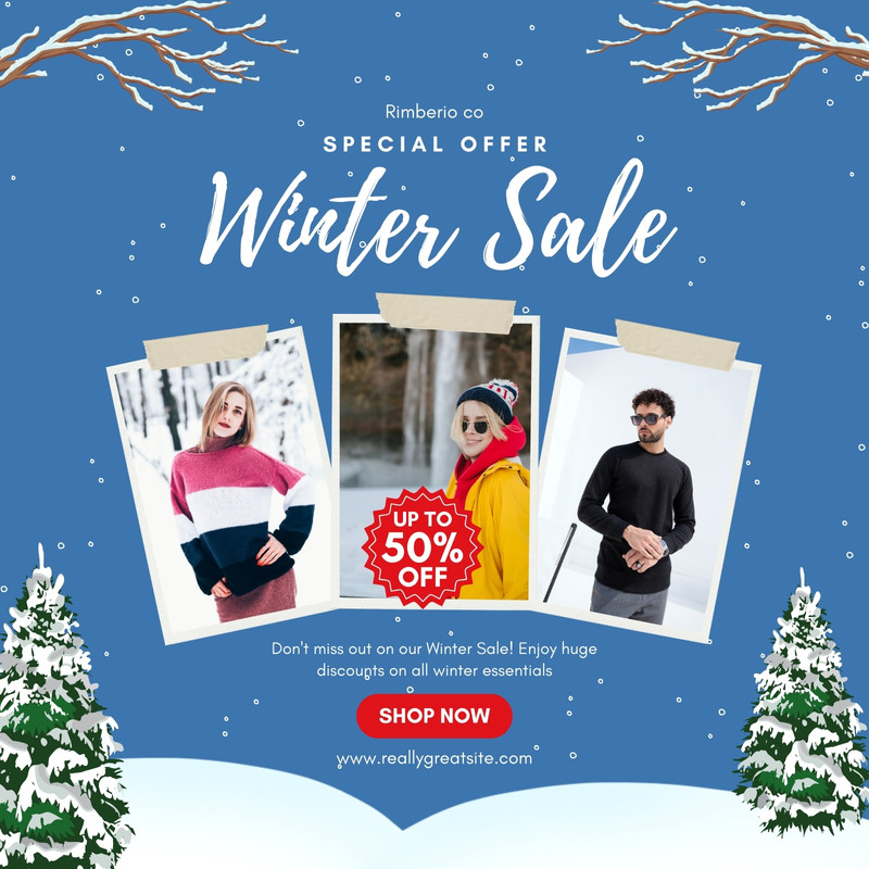 Winter Clearance Sale Discount Instagram Post Template