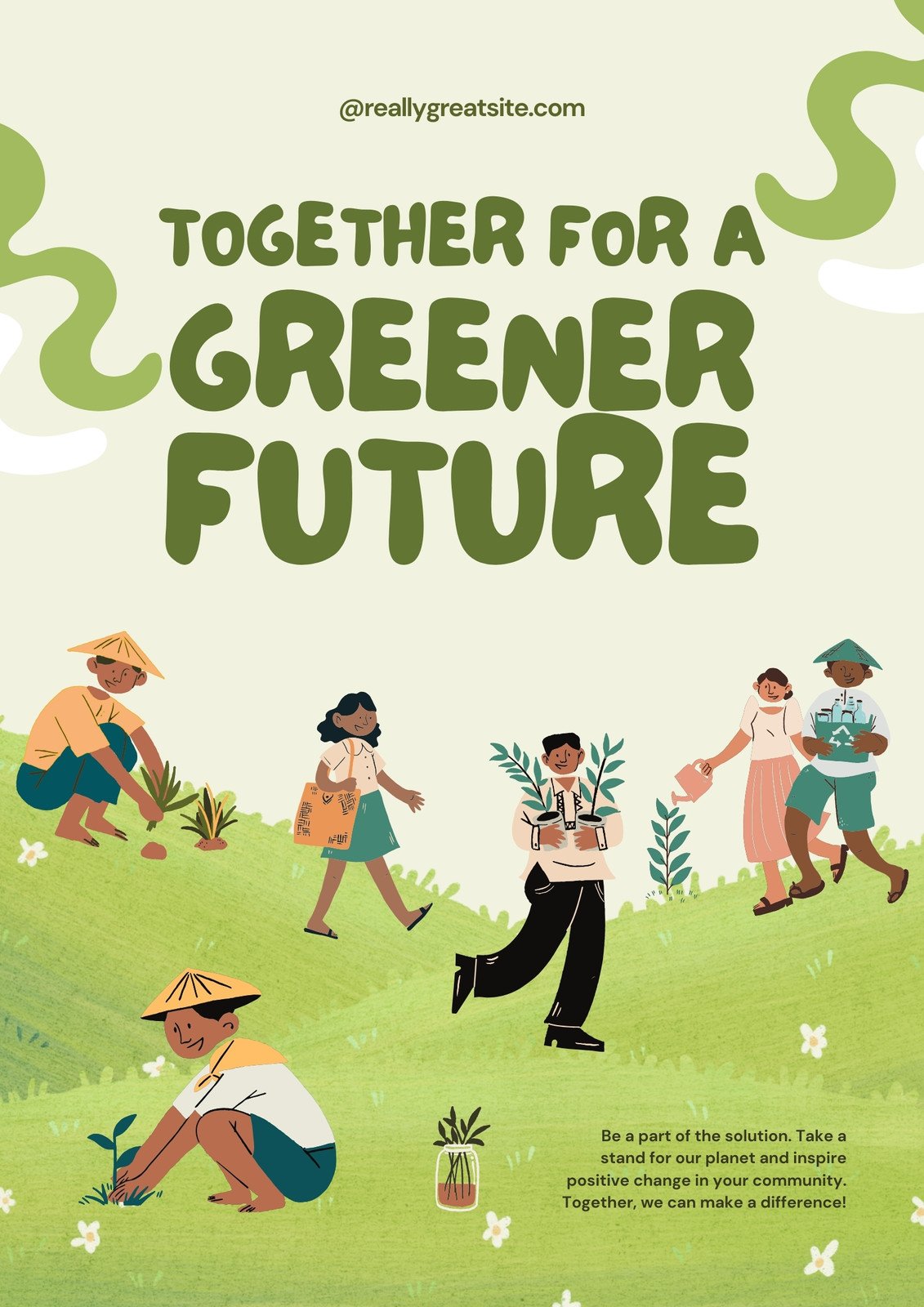 Green Playful Illustrative Activism Poster
