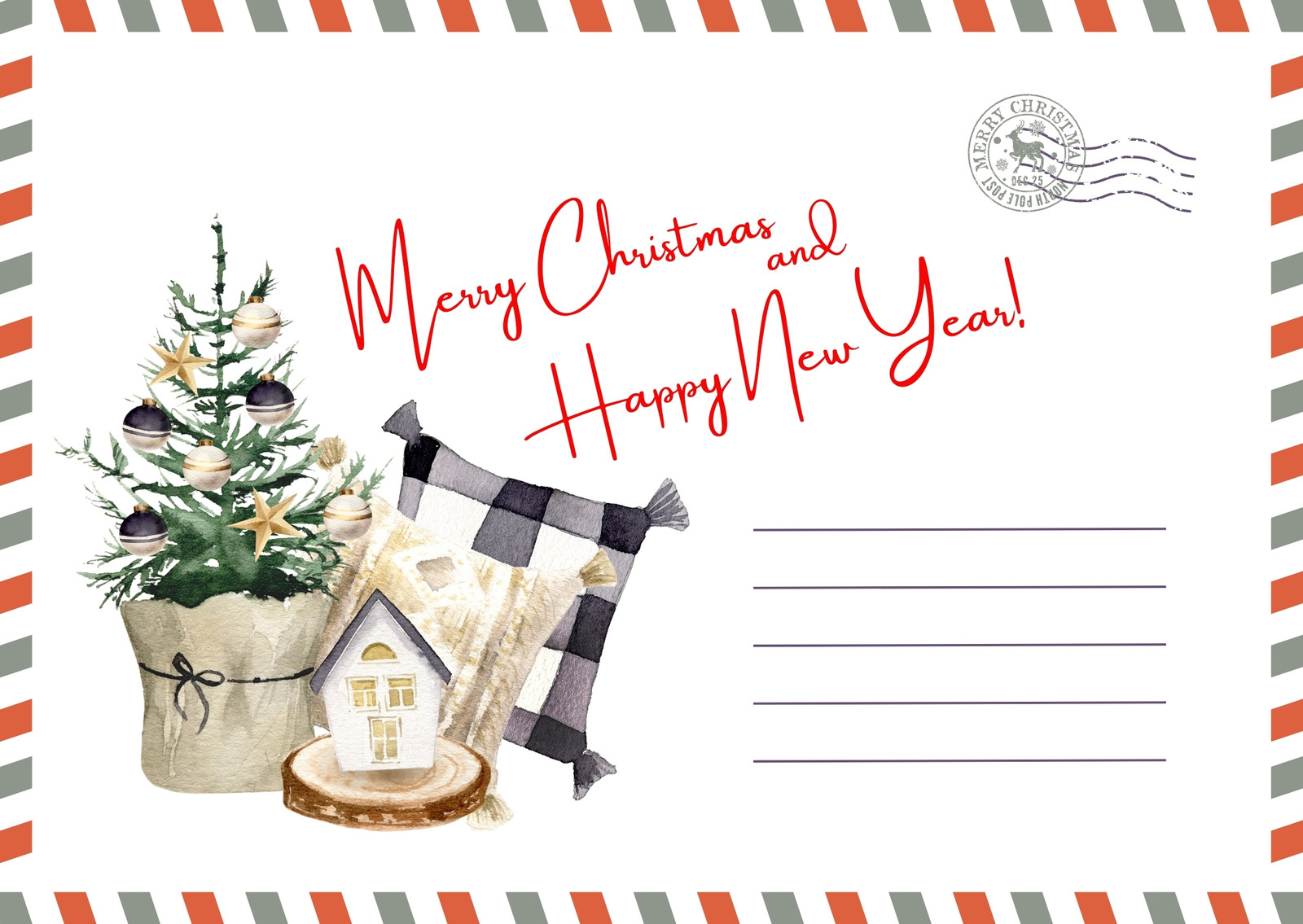 Free custom printable Christmas card templates