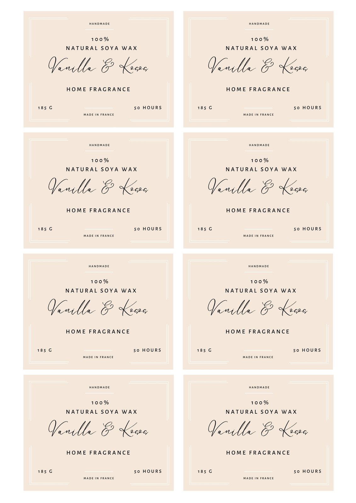 Combo 4 Candle Label, Luxury Candle Label Template, Canva Template, Digital  Download CL05