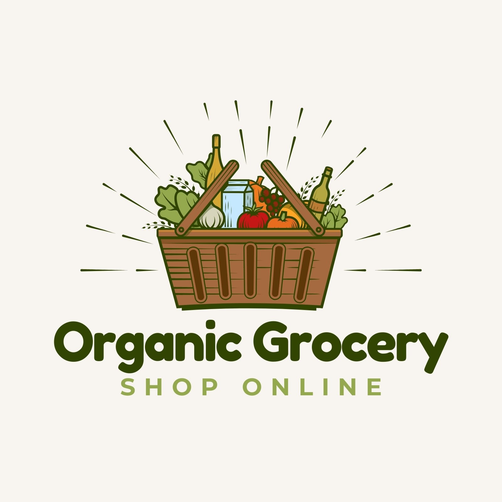 grocery in cart included with stars | Logo Template by LogoDesign.net