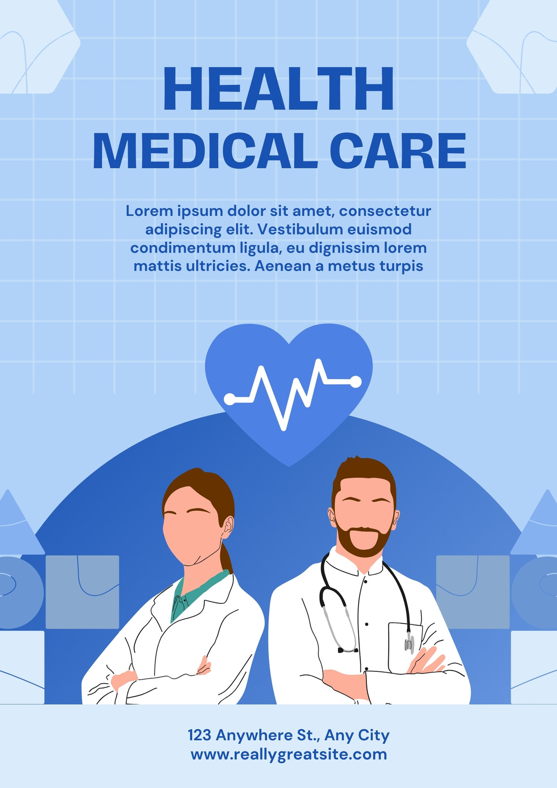 Blue Simple Illustrative Health Poster