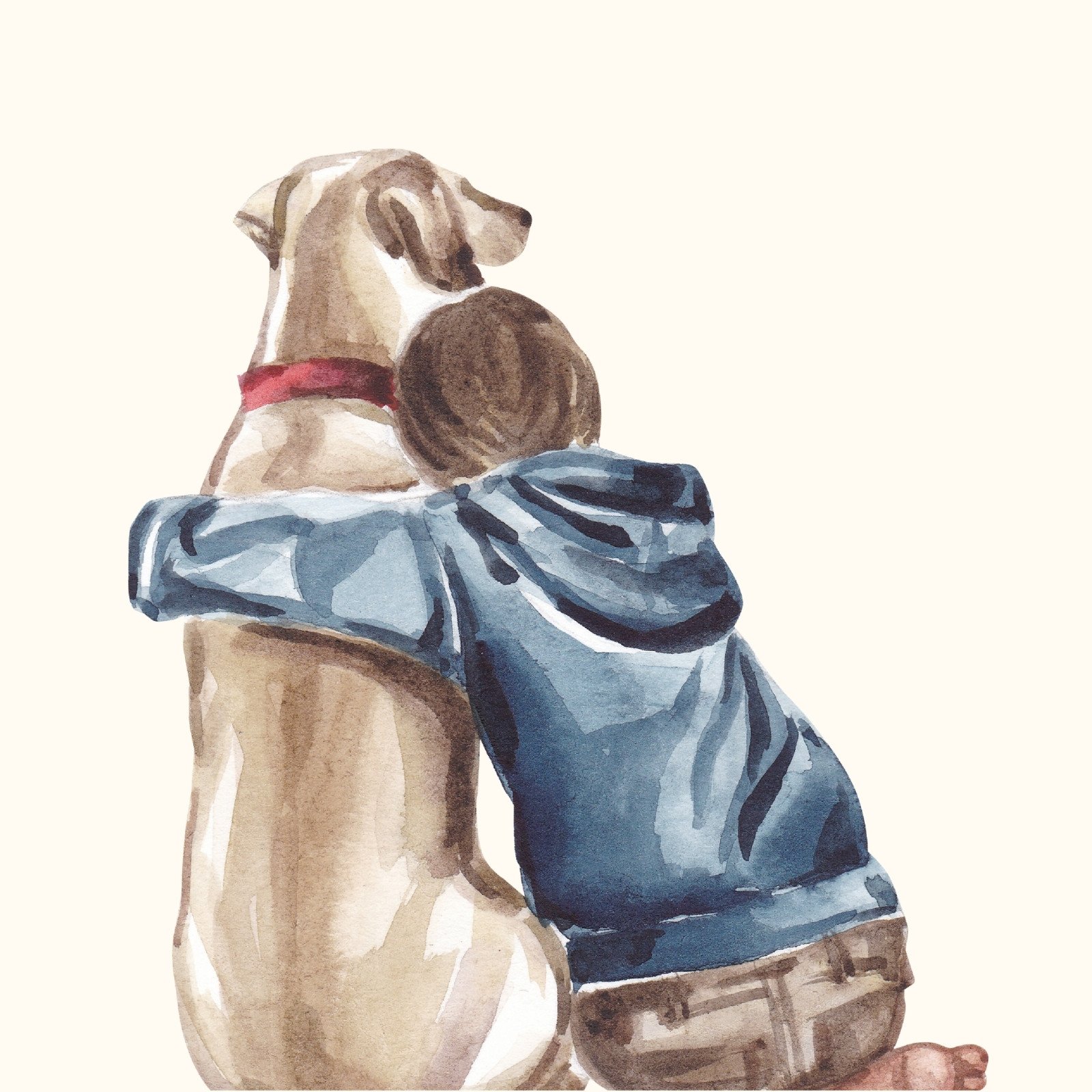 Boy with Dog Watercolor Avatar