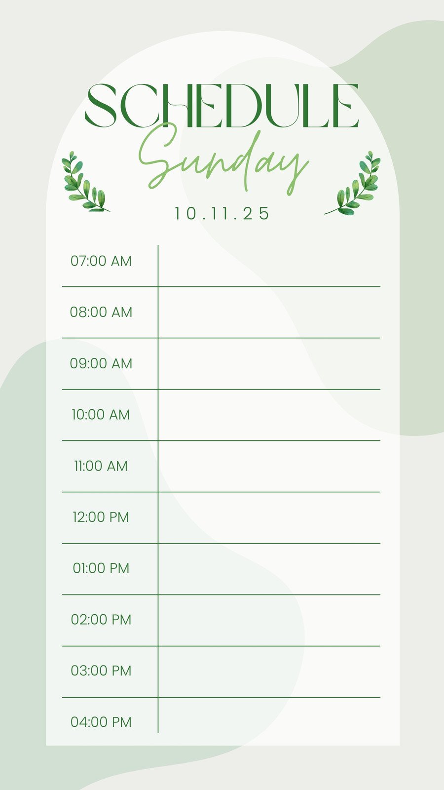 Green Minimalist Today Schedule Daily Planner Instagram Story