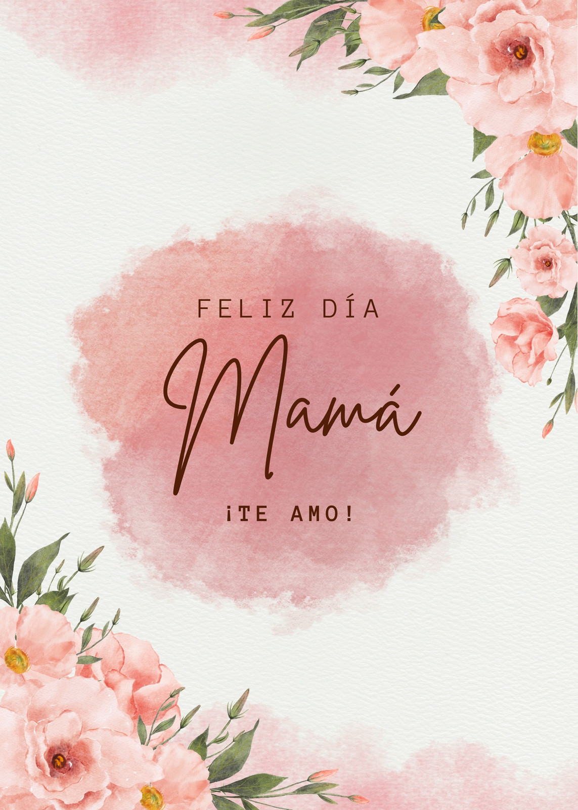 Tarjeta Vertical Feliz Día de la Madre Floral 