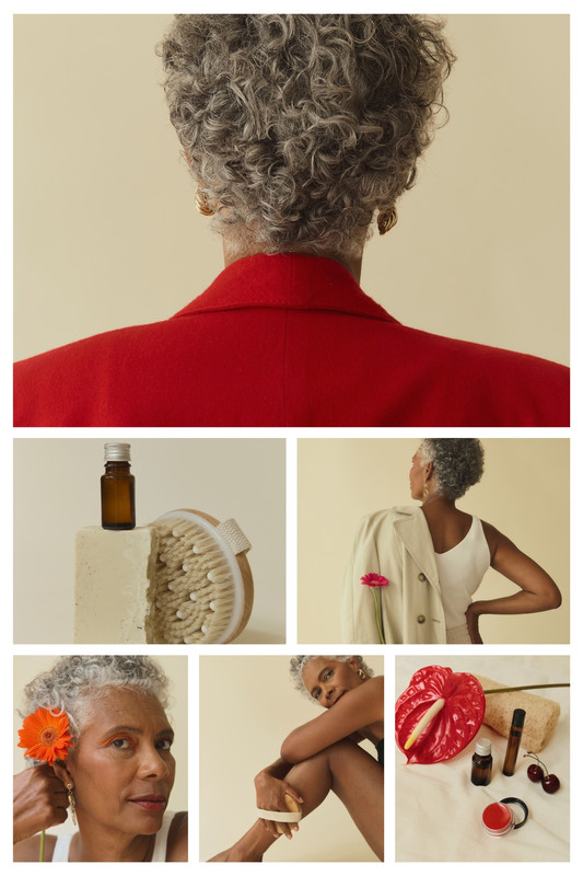 Red White Aesthetic Age Wellness Photo Collage