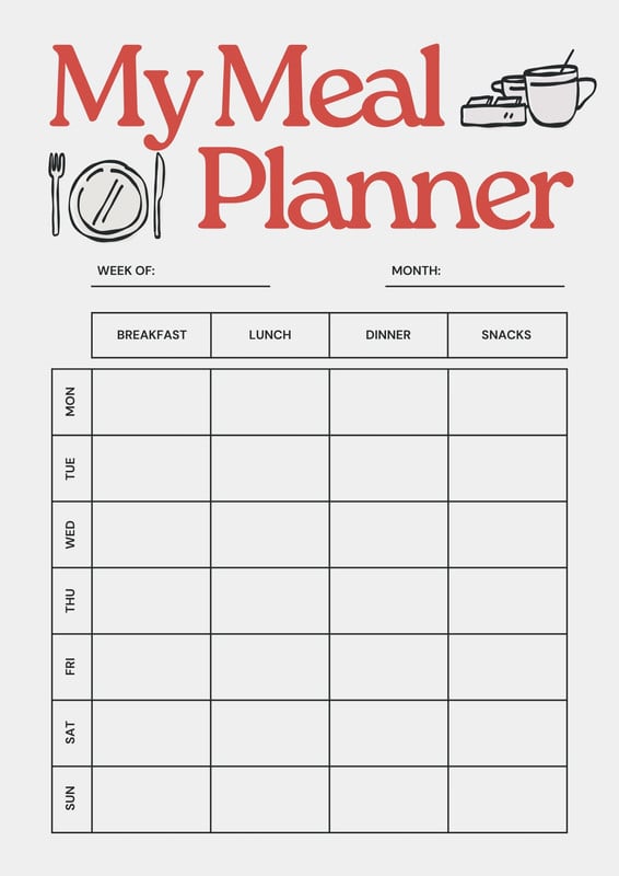 Page 3 - Free printable meal planner templates to edit online | Canva