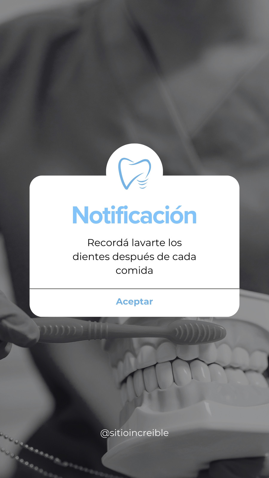 Historia para Instagram Notificación Dentista Simple Celeste