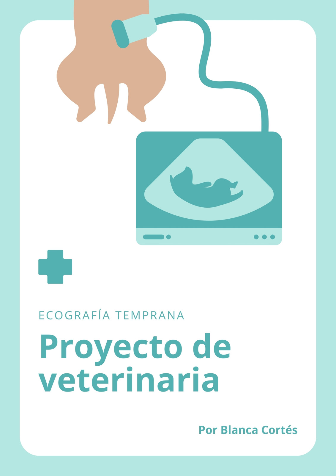 Portada Proyecto de veterinaria ecografía Creativo Turquesa