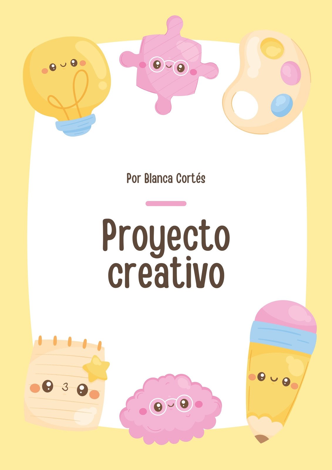 Portada Proyecto creativo Infantil Amarillo