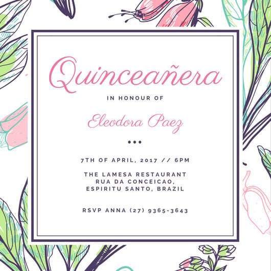 Invitation For Quinceaneras Samples 7