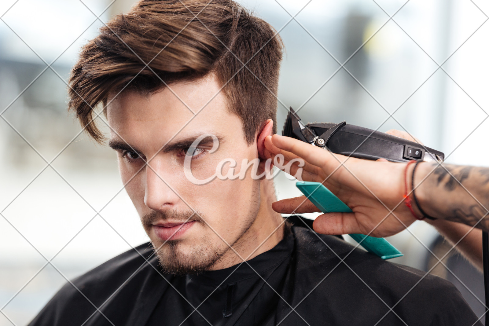 Young Man Getting Haircut Photos By Canva