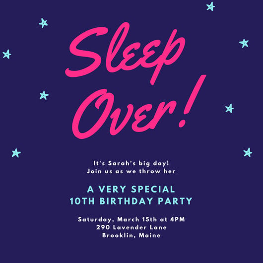 Customize 60 Sleepover Invitation Templates Online Canva