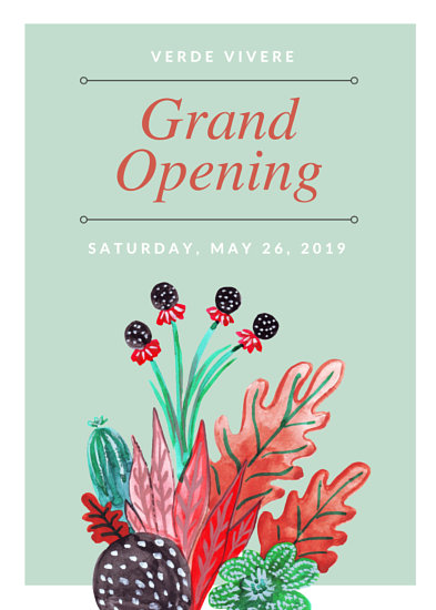 Painted Flower and Plant Shop Grand Opening Flyer 