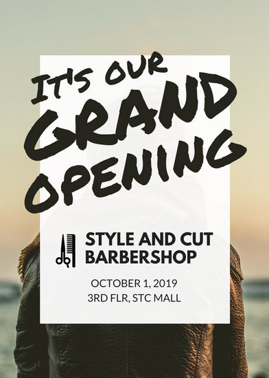canva barbershop grand opening flyer MAB4ryEBtR8