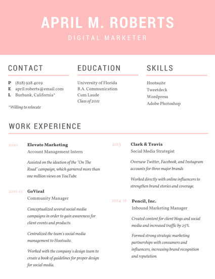 Resume template for retired person