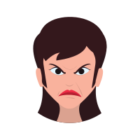 Face Woman Angry Expression Cartoon Icon. Vector Graphic - Icons by Canva