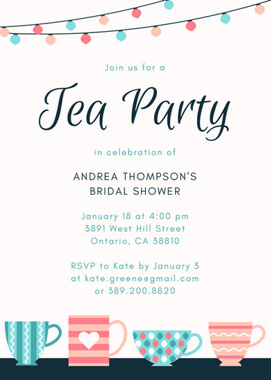 Tea Party Invitation Templates - Canva