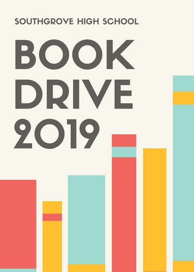 Red Yellow Blue Book Drive Fundraising Flyer - Templates ...