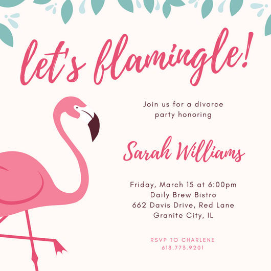 Free Flamingo Invitation Template 4