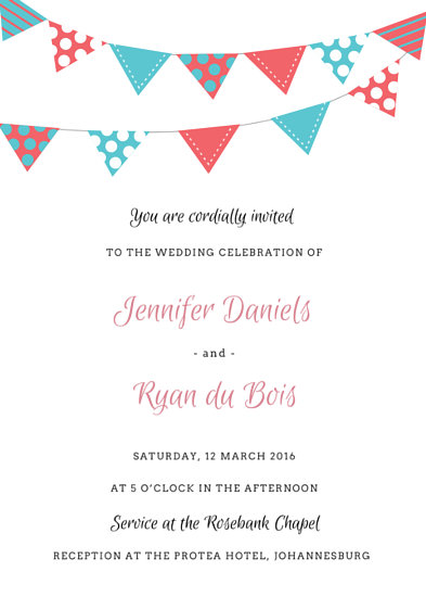 Free Wedding Invitations Template Bunting 3