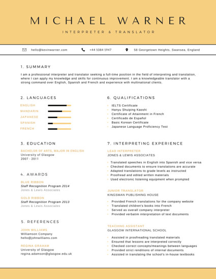 formal retail marketing consultant resume