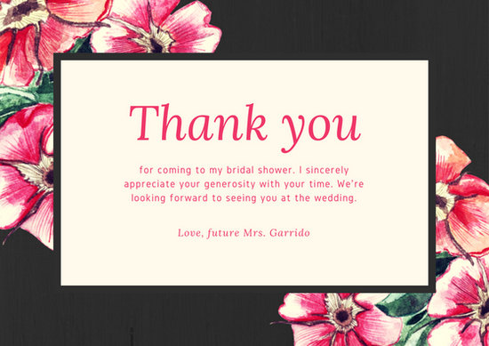 Customize 171  Bridal Shower Thank You Card templates online Canva