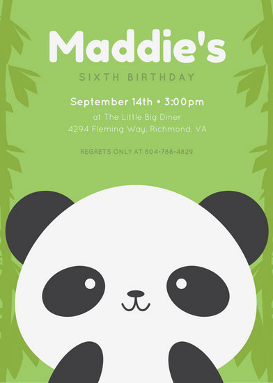 Panda Birthday Invitation Templates Free 6