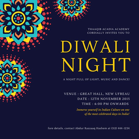 Diwali Night Invitation Card - Templates by Canva