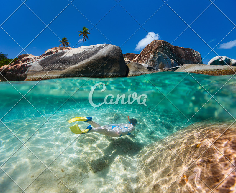 Snorkeling the Baths, British Virgin Islands загрузить
