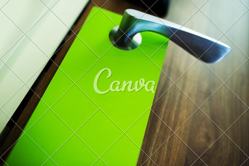 Green Door Hanger Flyer Photos by Canva