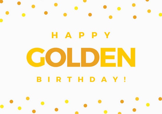 Free Printable Golden Birthday Cards