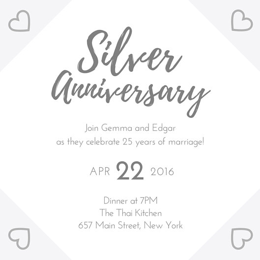 canva silver 25th wedding anniversary invitation MABxFOfW4jc