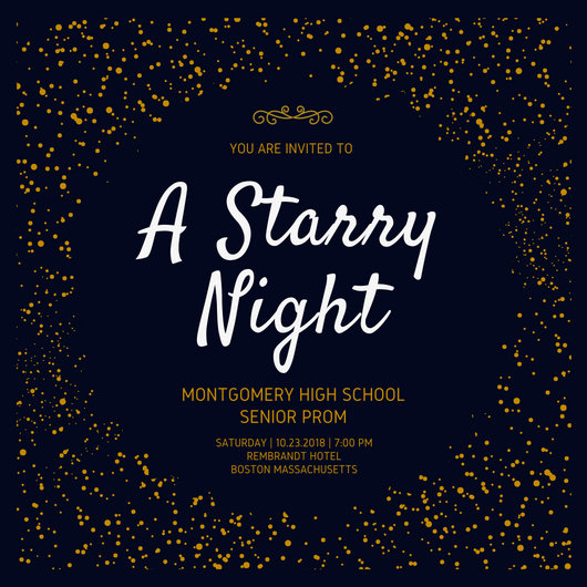Starry Night Prom Invitation Templates by Canva