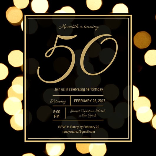 50Th Birthday Invitation Template 2