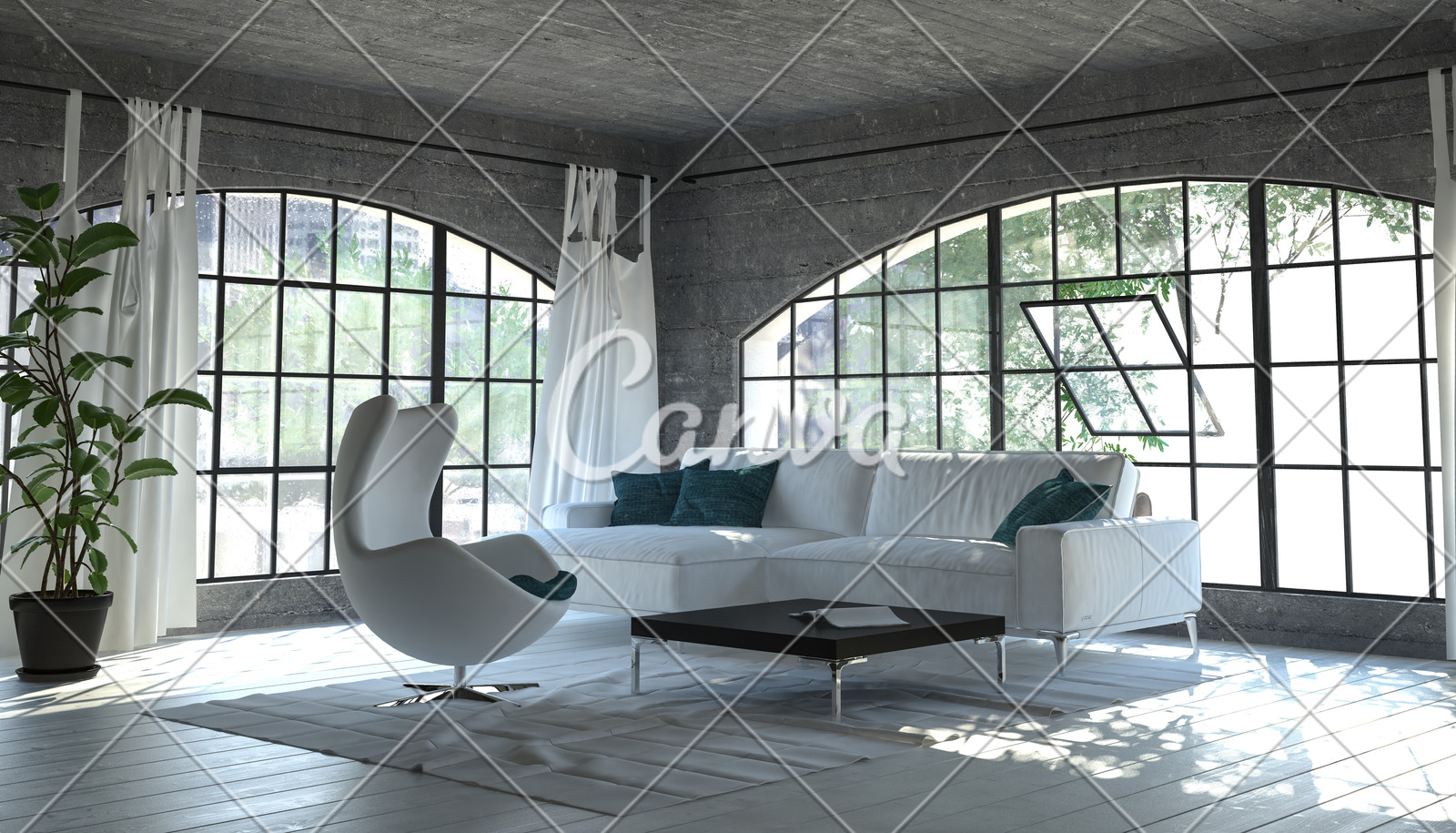 Modern Monochromatic Grey Living Room Interior Photos By Canva